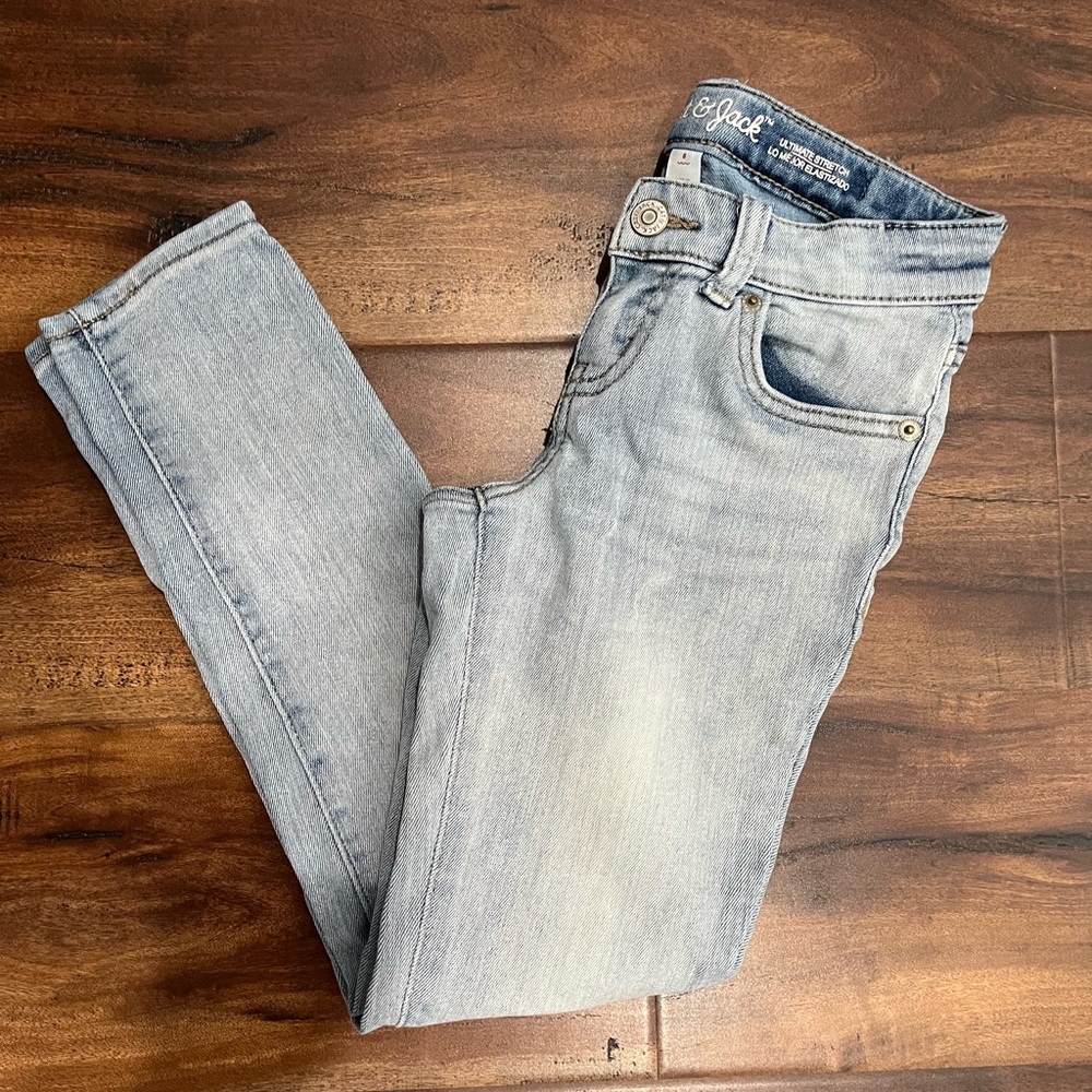 Cat & Jack Very Stretchy Girl Skinny Denim Jeans Light Wash Blue